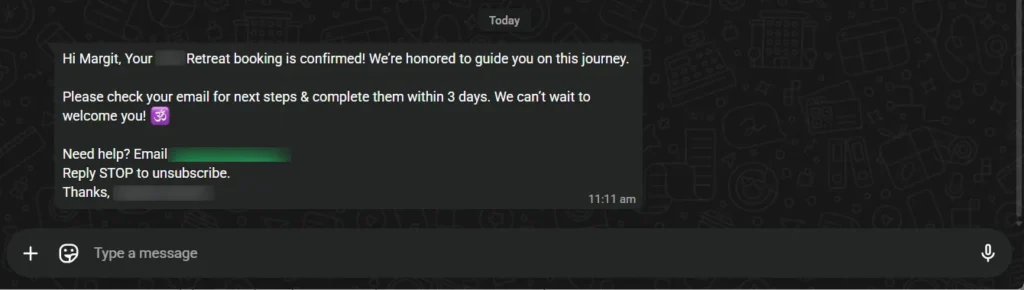 whatapp retreat marketing